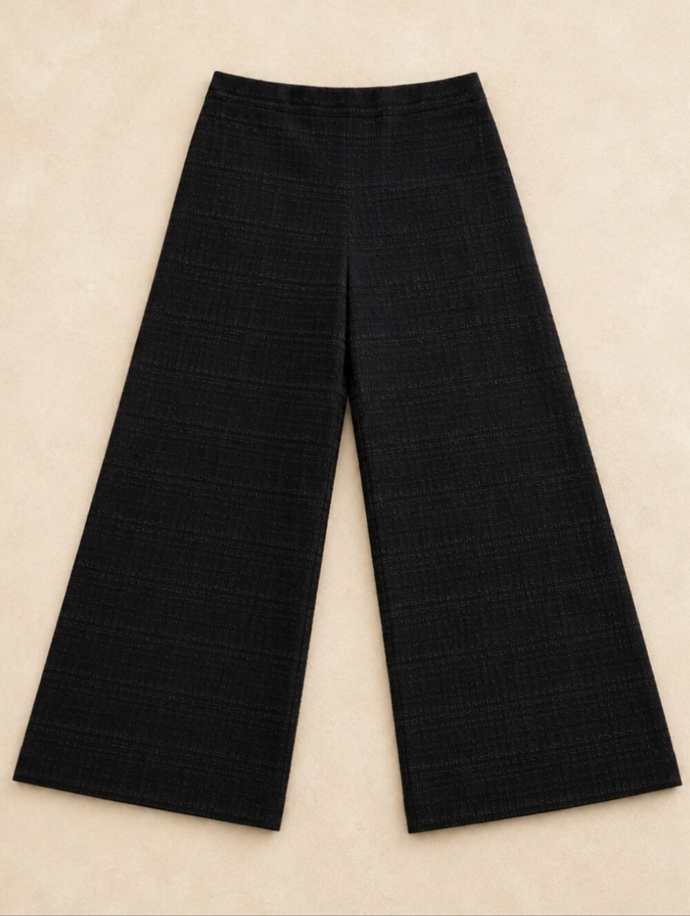 UK Made Luxury Wide Leg Jacquard Pants Lampo Zipper Stretch US 12 - Picture 14 of 14